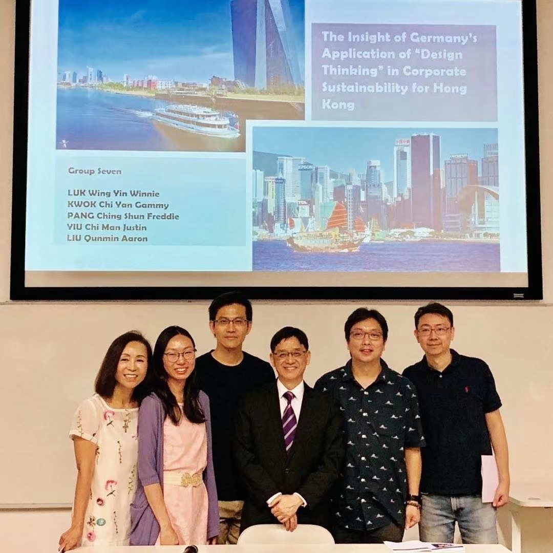 Aaron Liu (third from left) learnt a great deal from the classes of Prof. Andrew Chan (fourth from left)