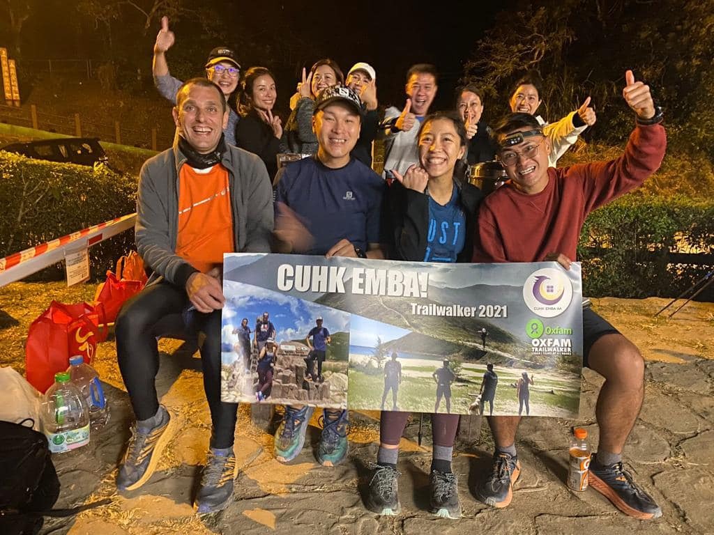 Members of EMBA AA cheered for the four alumni who joined Trailwalker 2021