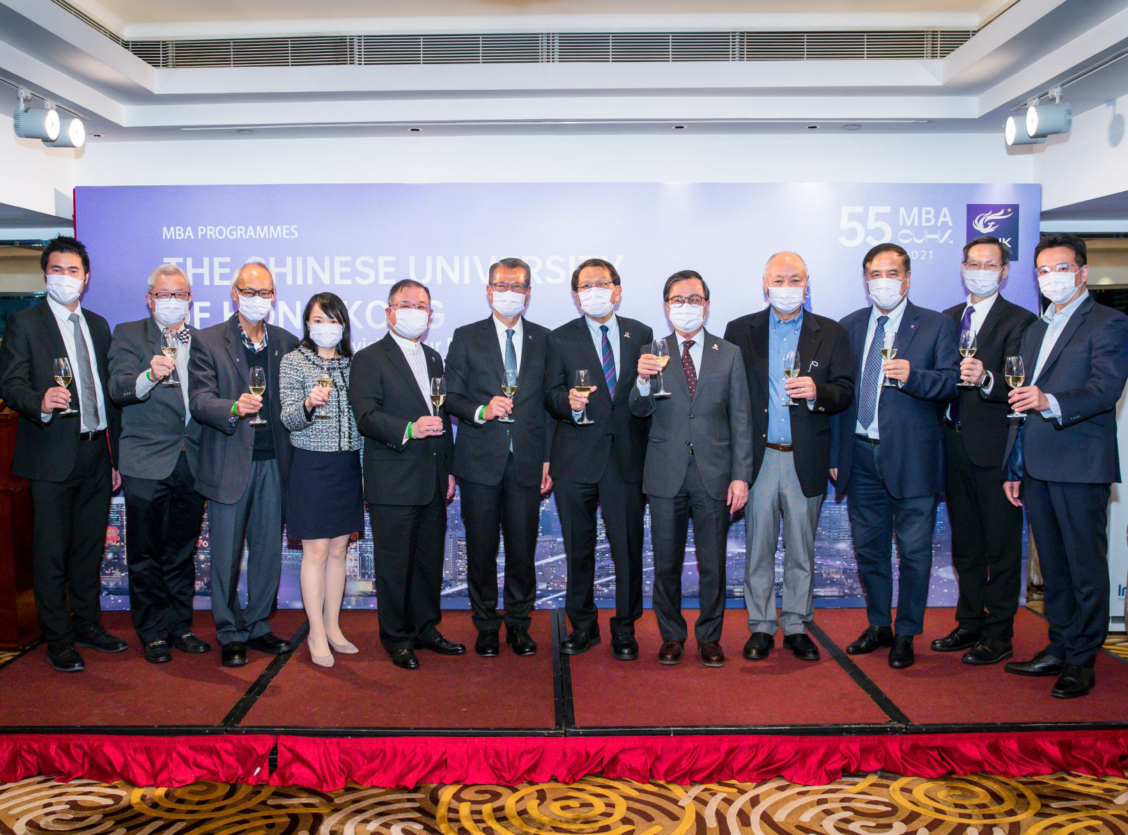 Officiating guests made a toast during the event